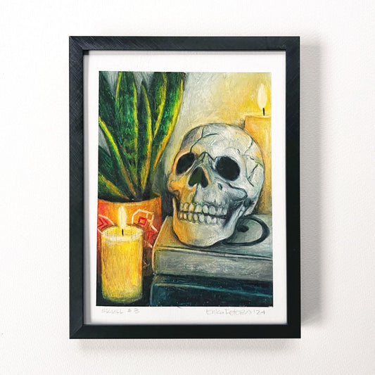 SKULL 03: ORIGINAL OIL PASTEL