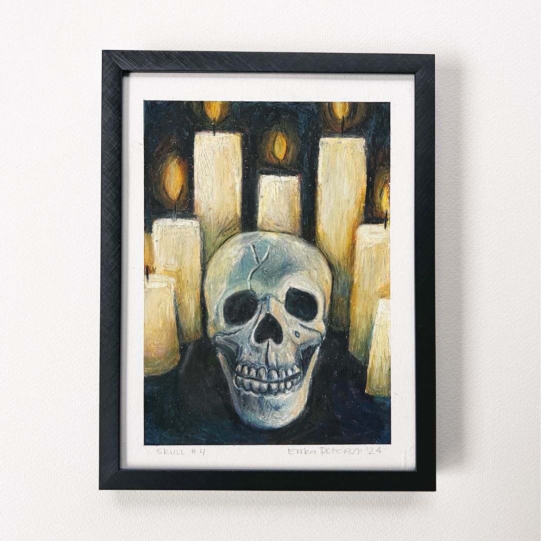 SKULL 04: ORIGINAL OIL PASTEL