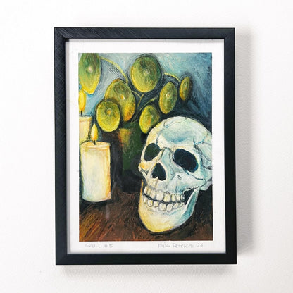 SKULL 05: ORIGINAL OIL PASTEL